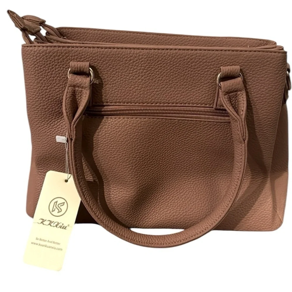 🆕Women Satchel Handle/Shoulder Handbag-Pockets Zipper PU Leather Crossbody - New